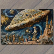 Art Print Alien God Civilization Religious Deity Ceremony Sacred Ritual Spaceshi