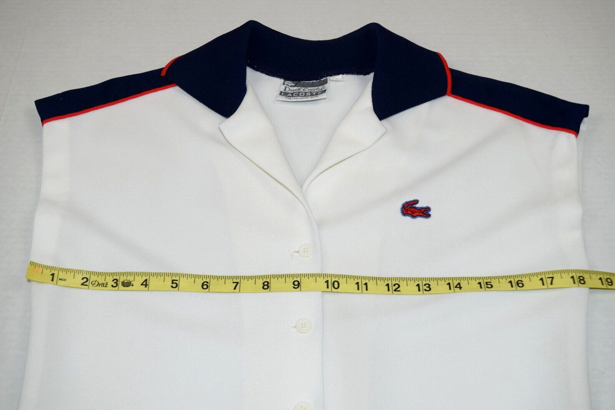 Lacoste Sleeveless Dress VTG 70s David Crystal Lacoste White Lacoste Sleeveless Dress VTG 70s David Crystal Lacoste White