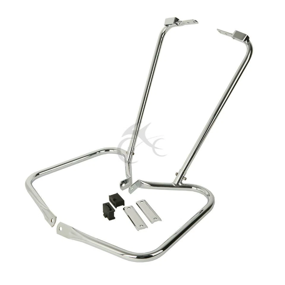 Rear Saddlebag Bracket Guard Crash Bar Fit For Harley Touring Road King 97-08 - Изображение 3 из 4