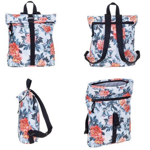 Rucksack Damen klein Handtasche Rucksack New Rebels Flora 511317 05 Weiss +s - Bild 8 von 12