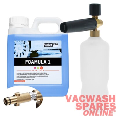 PROFI SNOW FOAM LANZE & VALETPRO FOAMULA 1 PH SCHAUM 1L *PASSEND FÜR NILFISK/ALTO