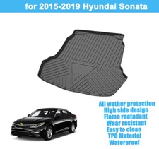 Trunk Liner Carpet TPO Cargo Mat Liner for 2015-2019 Hyundai Sonata All Weather