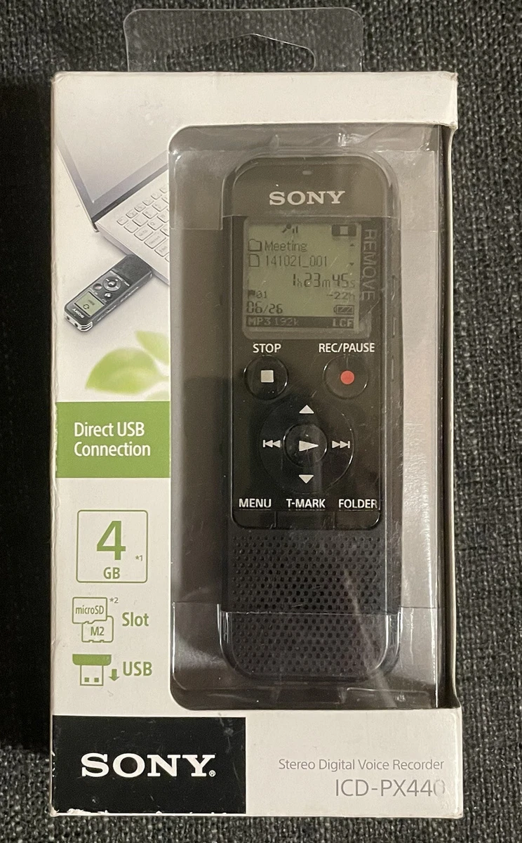Sony ICD-PX440 Dimensional Sound Audio Recorder Black