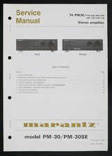 Amplificatore stereo originale Marantz PM-30 PM-30SE manuale di servizio/schema/parte o126
