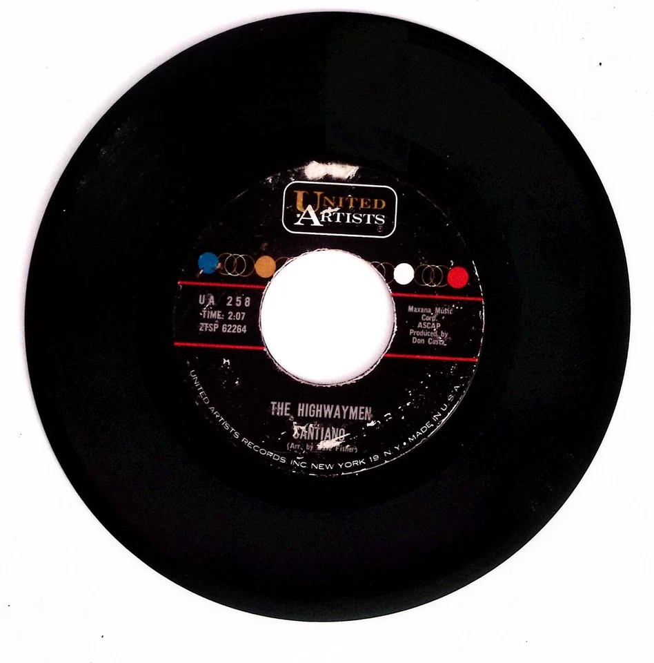 THE HIGHWAYMEN MICHAEL/SANTIANO UNITED ARTISTS RECORDS VINYL 45 72-10 Foto 3 de 3