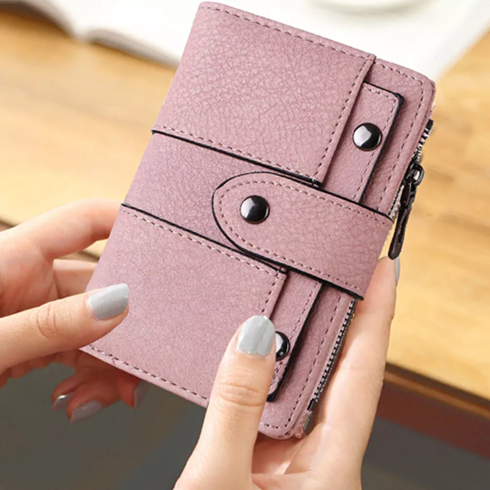 Small Wallet for Women Bifold Leather Mini Purse Credit Card Holder Short Wallet