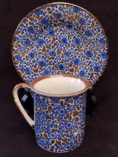 TAKAHASHI San Francisco Blue Brown White Espresso Demitasse Cup & Saucer - Picture 10 of 11
