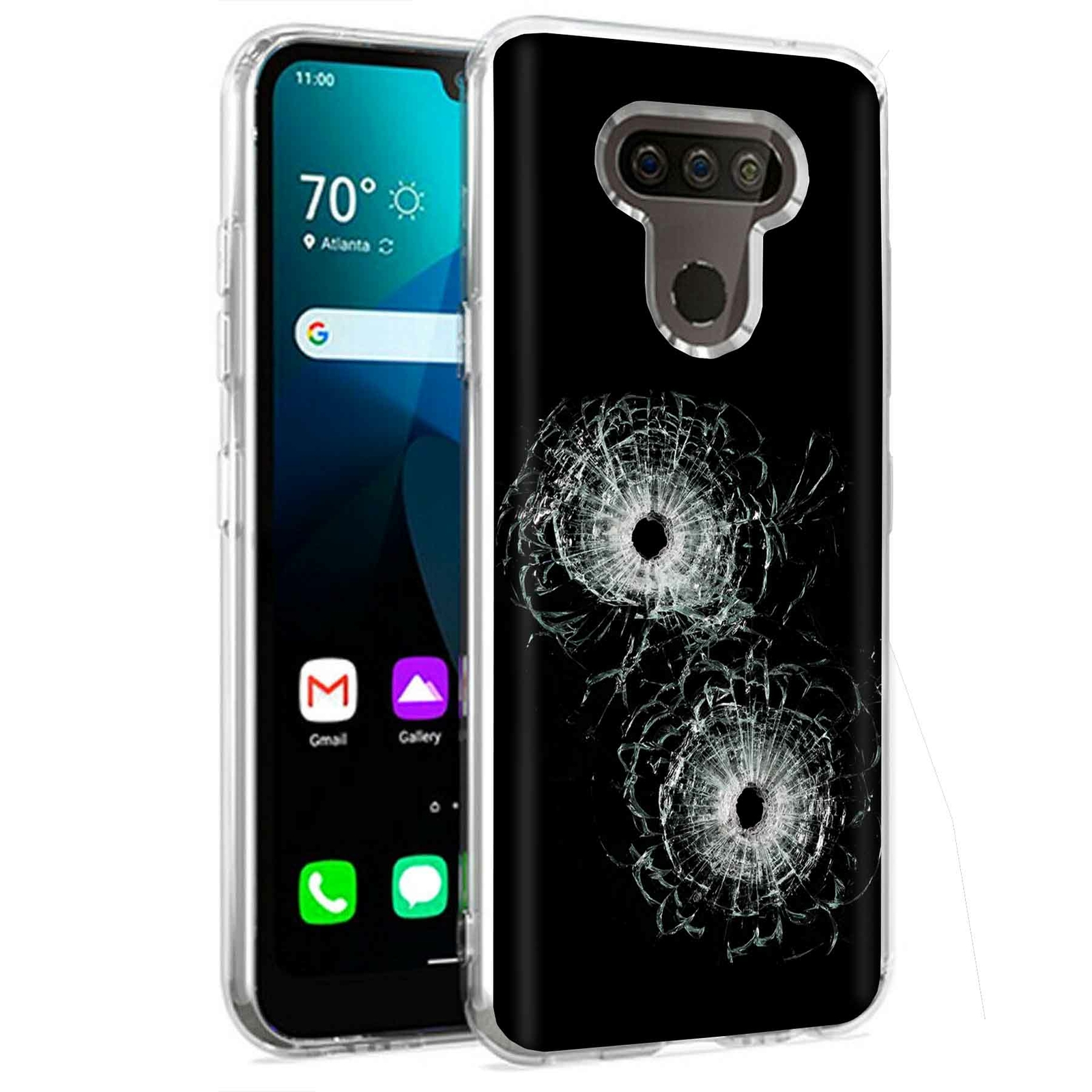 Durable Phone Case for LG Harmony 4 Xpression Plus 3 K40S with Bullet Glass Design-image