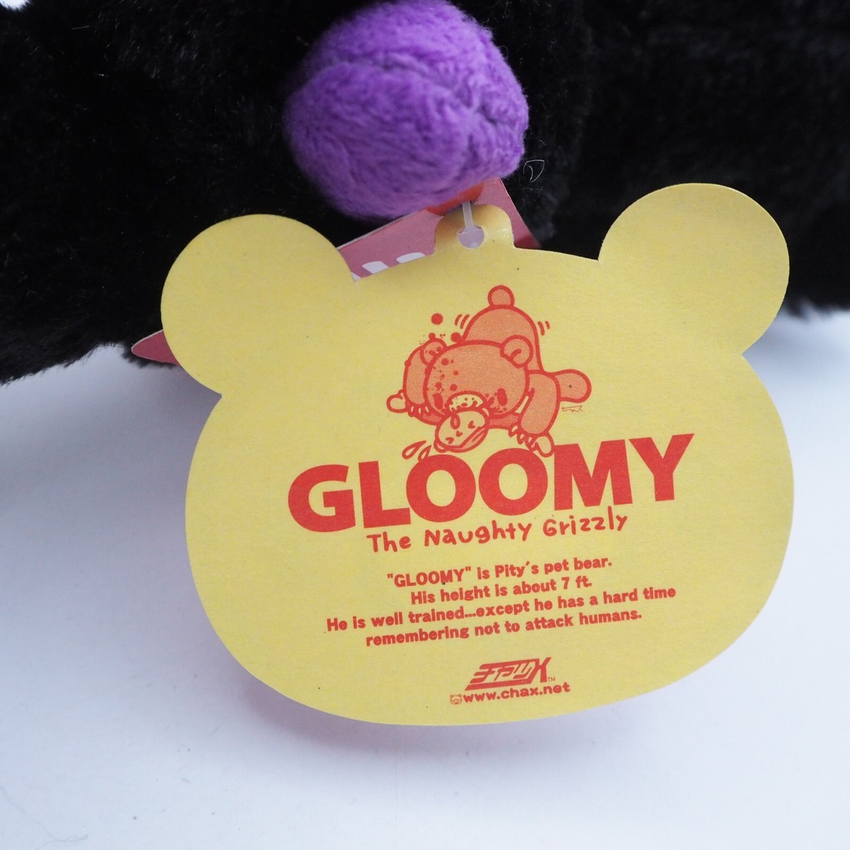 Peluche Gloomy Bear Violette – Horreur Kawaii, Taito CGP-182, Avec étiquette Japonaise (Occasion)