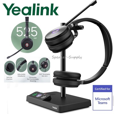 Yealink WH62 Dual DECT Teams Wireless Headset WH62-DUAL-TEAMS 1308001