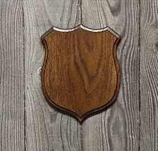 OAK WOOD DEER PANEL 8X10 PLAQUE WHITE TAIL BUCK ANTLER SHEDS TAXIDERMY TROPHY