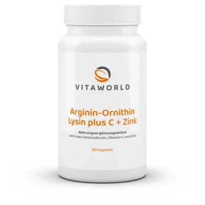 Vita World Arginina 1000mg Ornitina 1000mg Lisina 800mg + Vit C + Zinco 60 Capsule