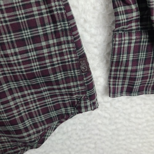 John Varvatos Shirt Mens Large Black Purple Plaid Multi Color Dress Button Up - Picture 6 of 12