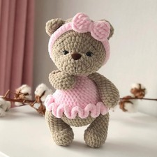 Handmade Bear Crochet Toy With Clothes, Amigurumi Plush Gift