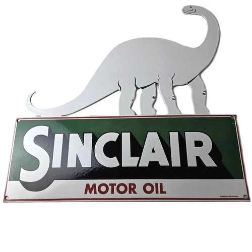 Vintage Sinclair Gasoline Sign - Dino Service Station Pump Porcelain Sign
