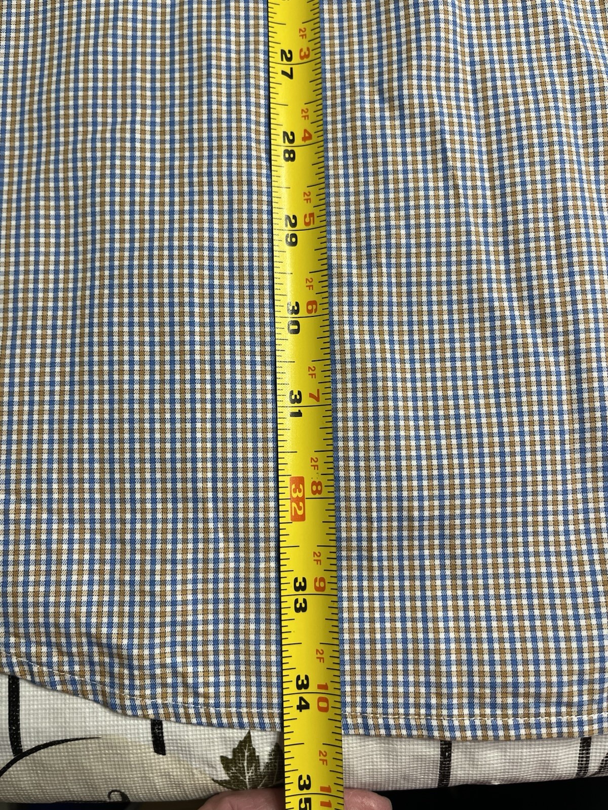 Peter Millar Blue Tan Checked Pattern Long Sleeve… - image 10