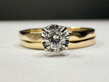 Lady's Diamond Wedding Set .13 CT. 14K Yellow Gold 3.5g Size:5 CP7030304 