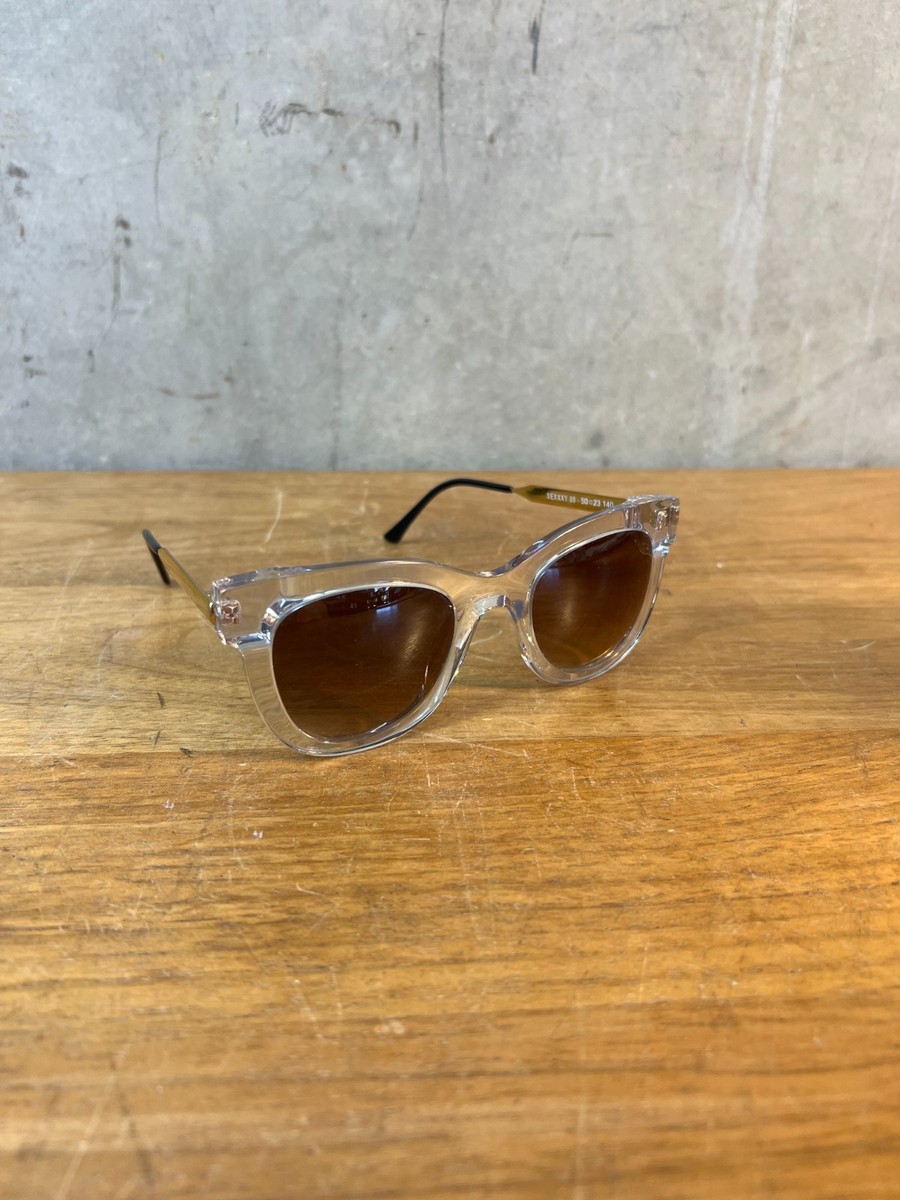 Thierry Lasry Sexxxy Sunglasses Clear Frame Brown Lens 50-23-140