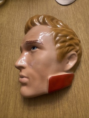 Vtg JAMES DEAN Ceramic 3D Wall Art Face Mask By Clay Art San Francisco Ca 1980s