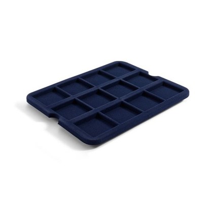 Mazzola Tableau für 12 Quadrum Münzkapseln, blau
