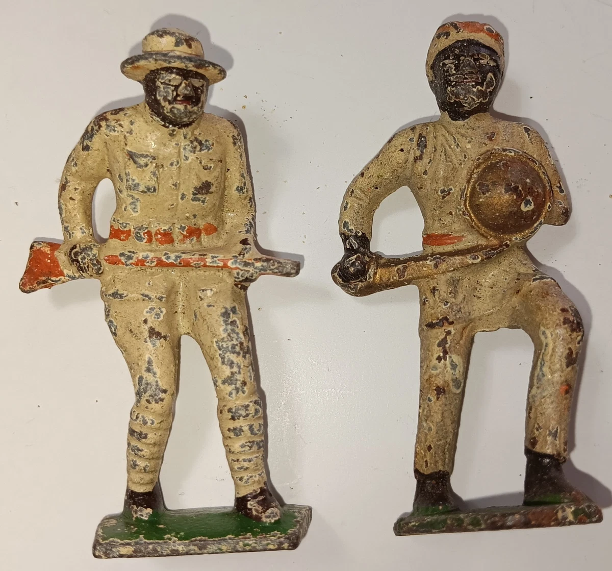 GREY IRON Co. 1930s Toy Soldiers RARE #G87 &G90 EITHIOPIANS Barclay Manoil