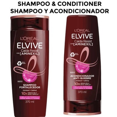 L'Oréal Elvive Caída Resist Aminexil Shampoo Y Acondicionador 370 ml Each