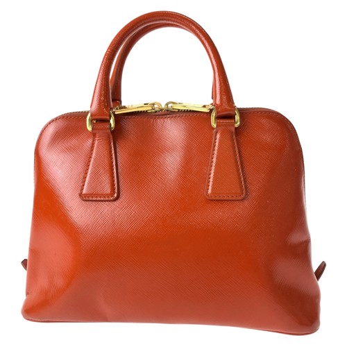 PRADA Promenade Patent Saffiano Triangle logo BL0838 Shoulder Bag handbag Orange - Picture 2 of 10
