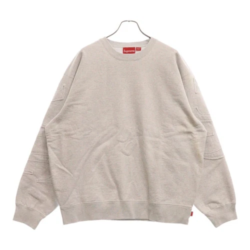 SUPREME 22SS Applique Tonale Col Rond Logo Brodé Sweat Trainer Occasion b9