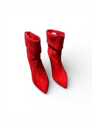 Perphy Faux Suede Woman s Boots Red
