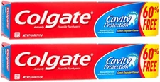 Colgate Cavity Protection Toothpaste with Fluoride - 2.5 ounce + 60% Free - 2 Pa