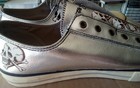 Size 13 Ed Hardy Silver Slip-On Shoes Original Box + Key Chain Brand New Unworn — photo 9