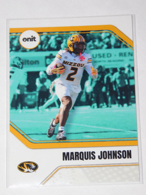 2025 ONIT MISSOURI TIGERS TEAL PARALLEL MARQUIS JOHNSON CARD #P-1