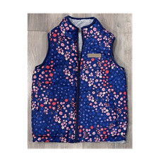 Buffalo by David Bitton Girls Reversible Floral Vest Blue Pink Red S 7/8