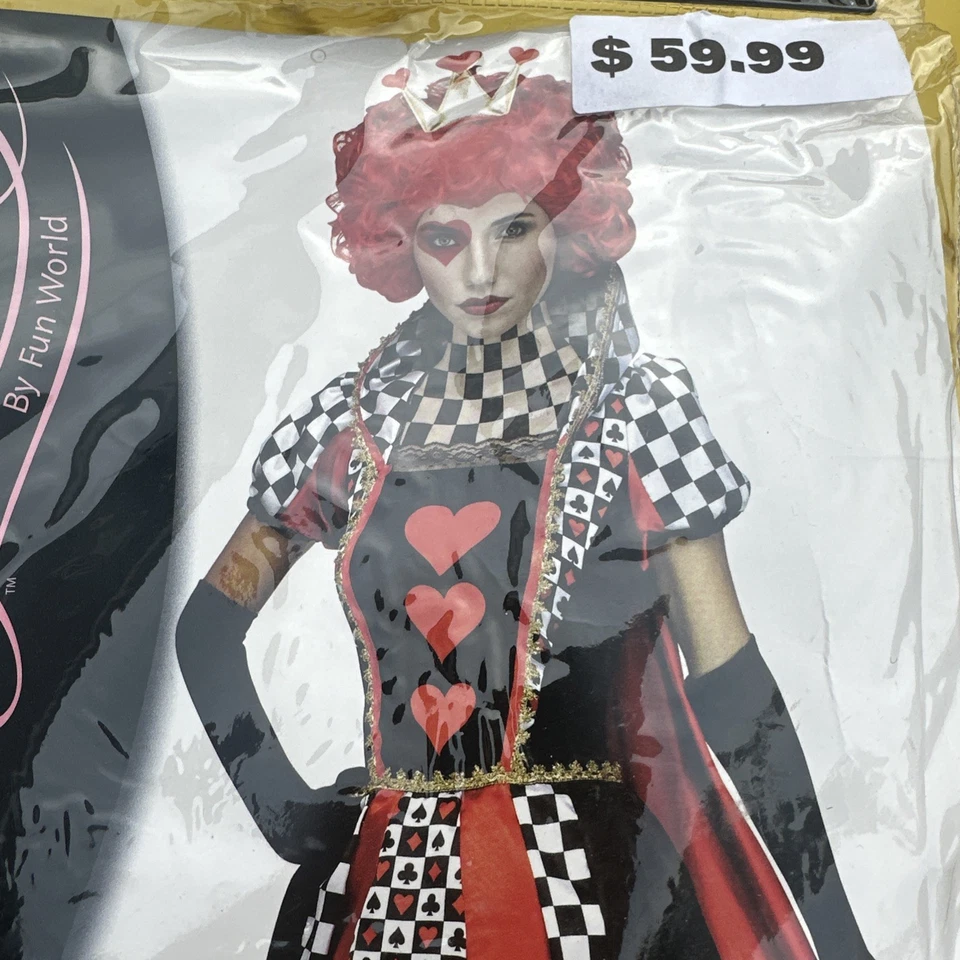 Fun World New Queen Of Hearts Sexy Adult Halloween Costume M/L 10-14 - Image 3 of 4