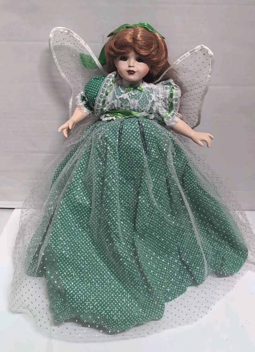 porcelain doll green dress products for sale | eBay