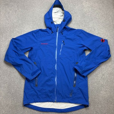 Mammut Jacket Adult Medium Blue Dry Tech Premium Windbreaker Hood