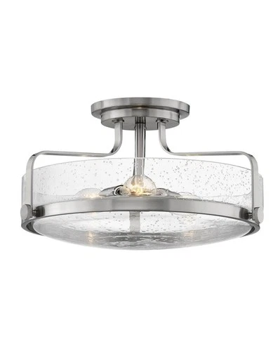 Hinkley Lighting 3643-CS Harper 3 Light 18"W Semi-Flush Ceiling - Nickel - Picture 1 of 12