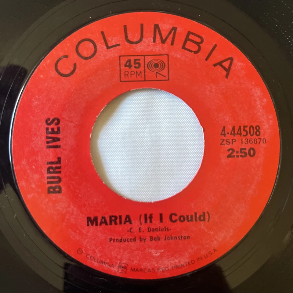 Pop Vocal - BURL IVES Classic Vinyl Lot - 4 Singles  on Decca w/ Sleeves 1960's - Image 4 of 4