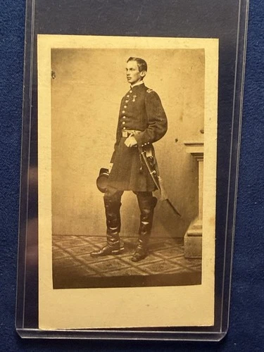 Civil War CDV Photo Did De Chartes New York Officer With Sword McClellan Staff