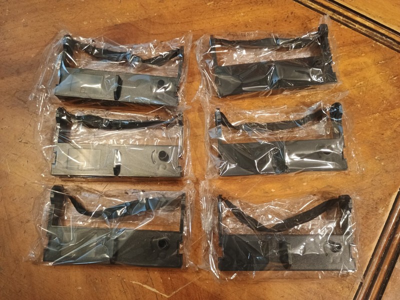 6x EPSON ERC-39 / 43-BK Nylon Printer Ink Ribbons (Third-Party, New Old Stock)