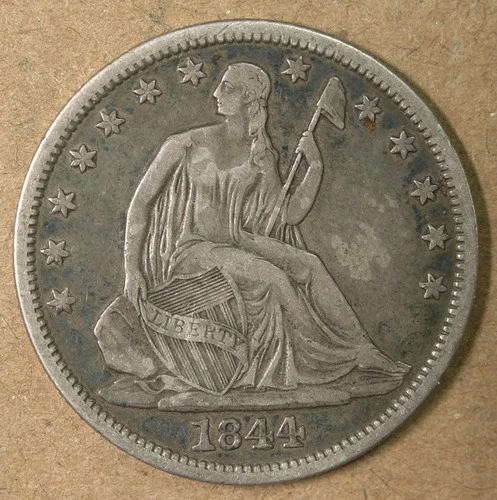 50C 1844-O Seated Liberty Half Dollar Nice VF New Orleans Mint * AvenueCoin