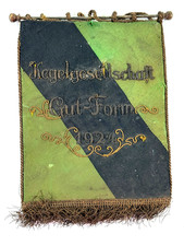 Antique 1924 German Bowling Award 'Good Form' banner horse hair pre-war