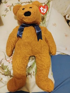 TY Beanie Buddy - FUZZ the Bear (13.5 inch) - MWMTs Stuffed Animal Toy