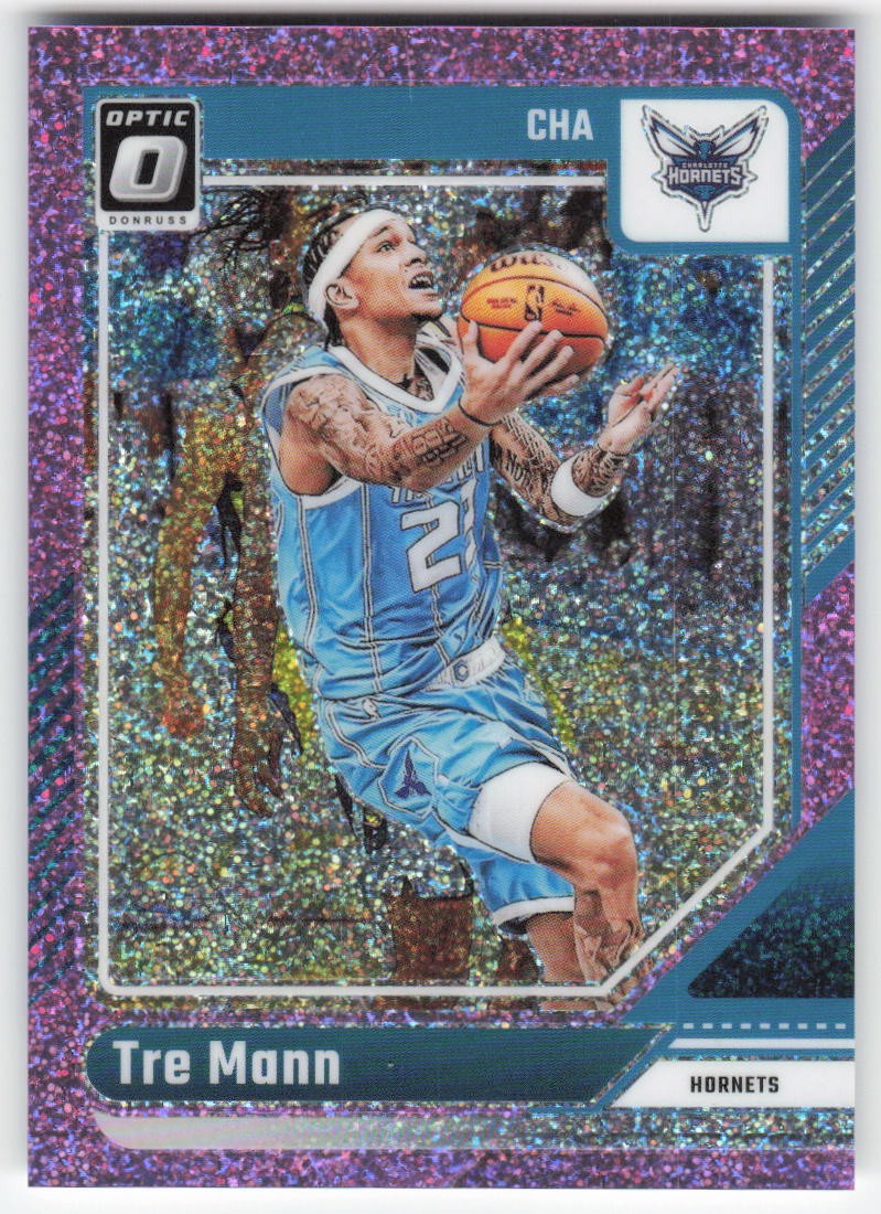 2024-25 Donruss Optic Pink Glitter /275 Tre Mann #30 Charlotte Hornets