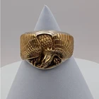 Vintage Keepsake Sterling Silver 925 Gold Tone Eagle Statement Ring Mens Size 11