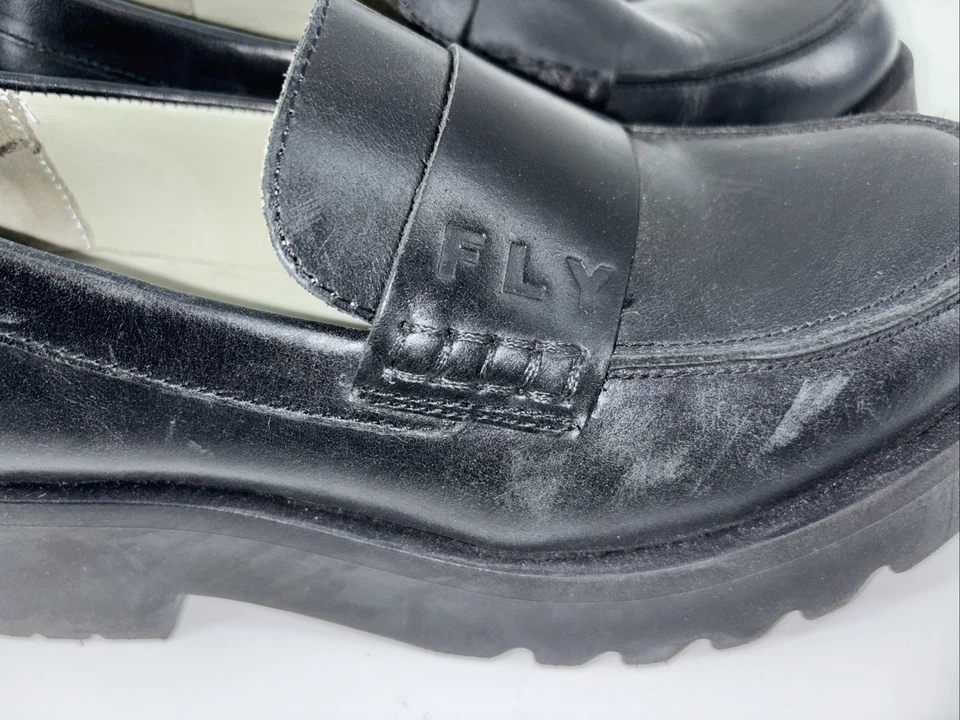 Женский ковер FLY LONDON размер 39 MAUS791 черный коренастый кожаный мокасины б/у в отличном состоянии - Изображение 4 из 4