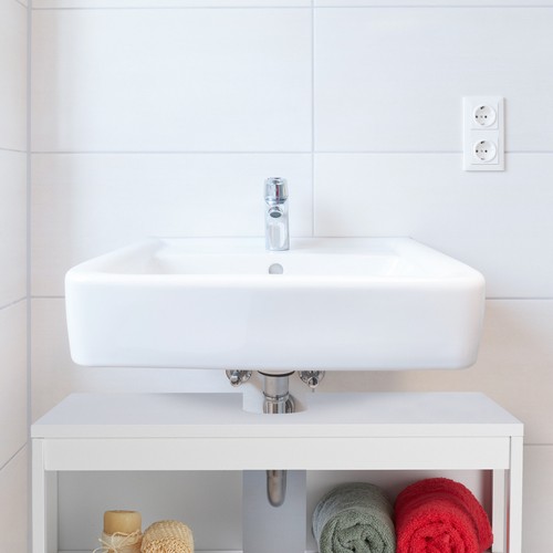 Mueble de baño armario auxiliar 2 puertas 10 kg mueble bajo lavabo MDF - Imagen 5 de 9