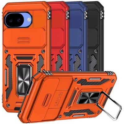 For Google Pixel 10A Phone Case Ring Holder with Privacy Camera Lens Cover
