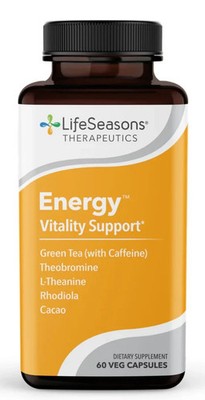 LifeSeasons Energy Vitality Support - 60 Veg Caps, Exp 12/26+