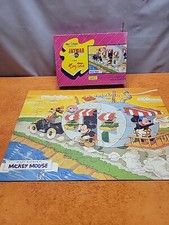  1A-Vintage 1940's Walt Disney Jaymar Jigsaw Puzzle MICKEY'S TRAILER For Tots